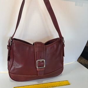 Coach Maroon Leather Shoulder Bag